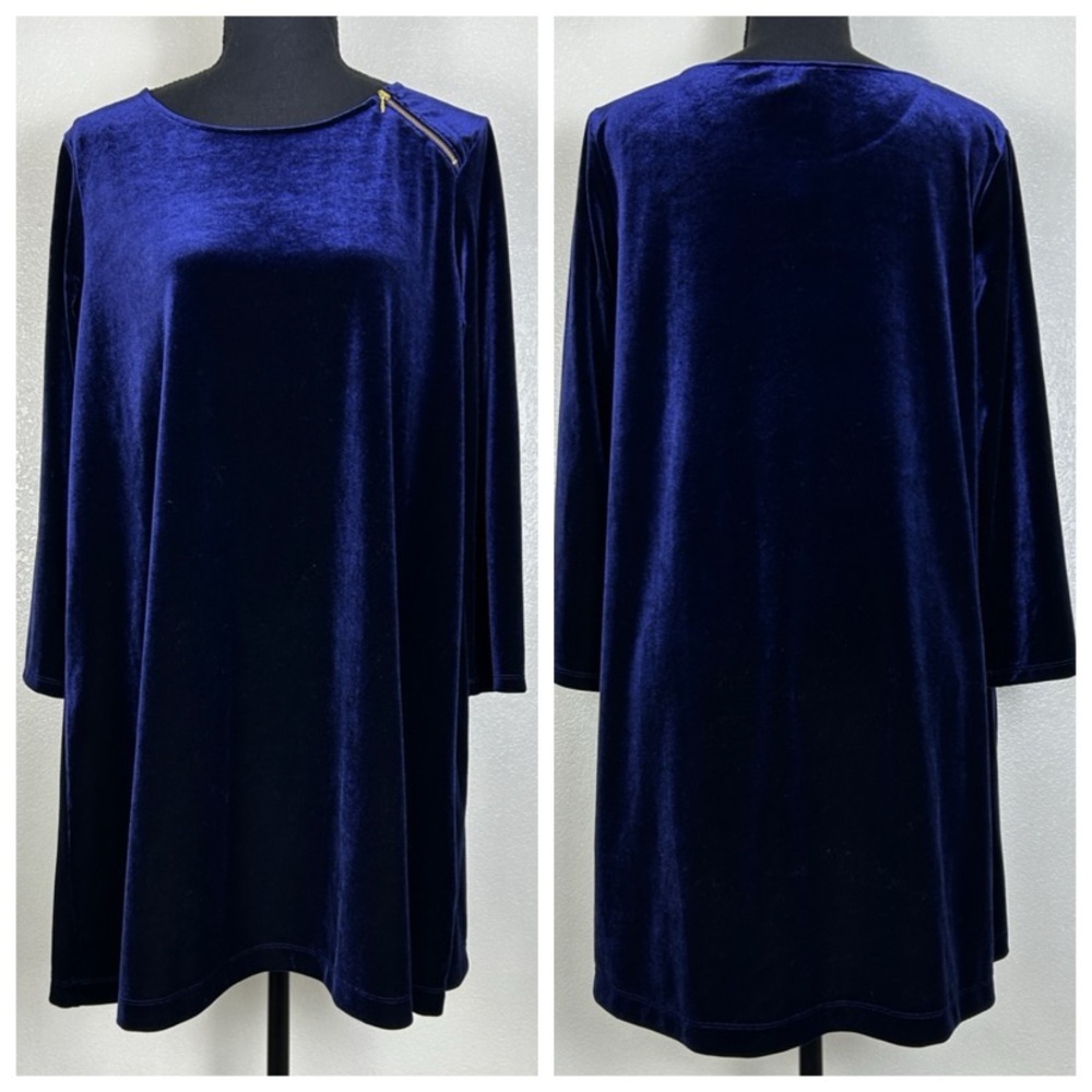 Joan Vass Velvet Tunic Mini‎ Dress